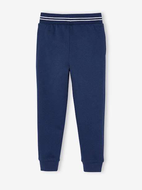 Sport joggingbroek van fleece jongens gemêleerd grijs+marineblauw - vertbaudet enfant 