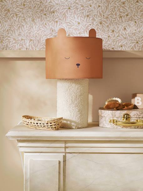 Lampe à poser Ourson pied en bouclette cannelle - vertbaudet enfant 