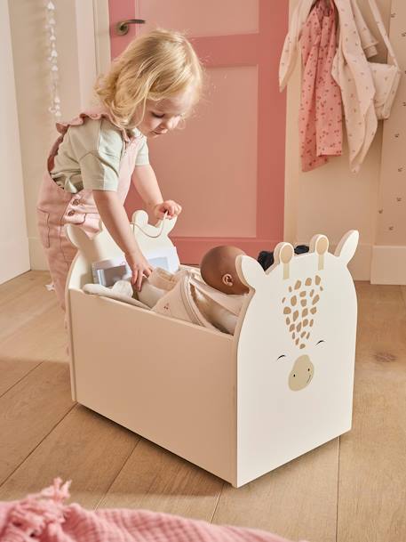 Coffre de rangement à roulettes Girafe beige - vertbaudet enfant 