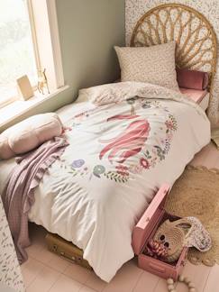 Linge de maison et décoration-Linge de lit enfant-Parure housse de couette enfant et taie d'oreiller PETITE LICORNE, avec coton recyclé