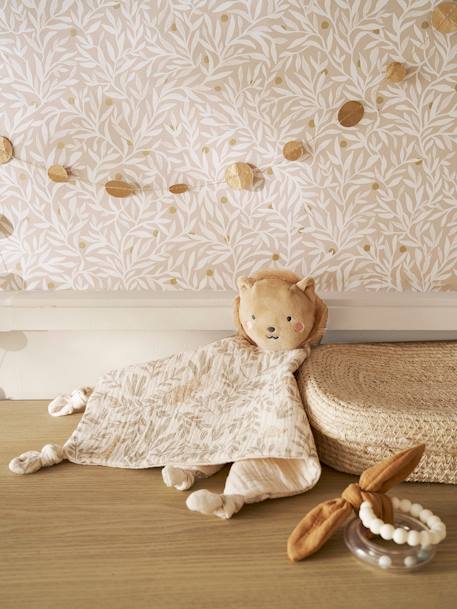 Aanpasbare knuffel van katoengaas + rammelaar en koffertje BABYLON groen - vertbaudet enfant 