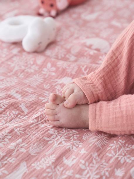 Vloermatten IN HET BOS oudroze+saliegroen - vertbaudet enfant 