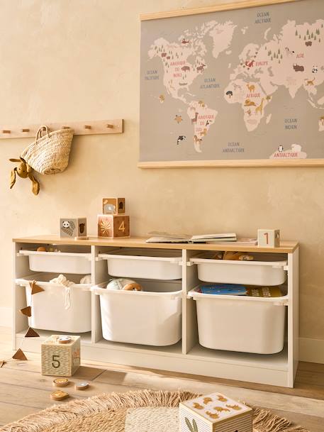 Meuble de rangement horizontal avec bac plastique blanc - vertbaudet enfant 