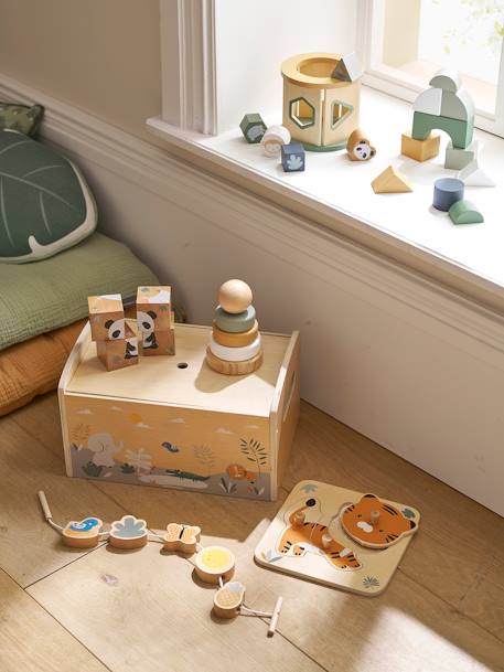 Multifunctionele box van FSC 100%-hout groen - vertbaudet enfant 