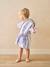 Peignoir de bain Bébé rayures TRANSAT capsule famille personnalisable, avec coton recyclé rayé jaune+rayé vert+rayé violet - vertbaudet enfant 