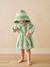 Peignoir de bain Bébé rayures TRANSAT capsule famille personnalisable, avec coton recyclé rayé jaune+rayé vert+rayé violet - vertbaudet enfant 