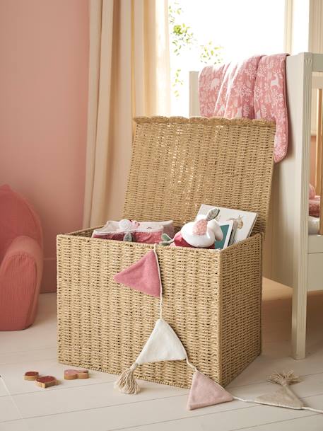 Panier de rangement XL malle en corde de papier FESTON beige - vertbaudet enfant 