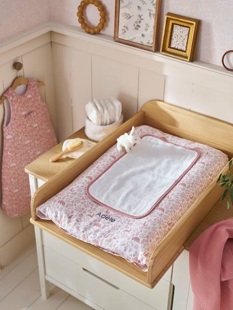 Matelas à langer et 2 tapis de change DANS LES BOIS vert sauge+vieux rose - vertbaudet enfant 