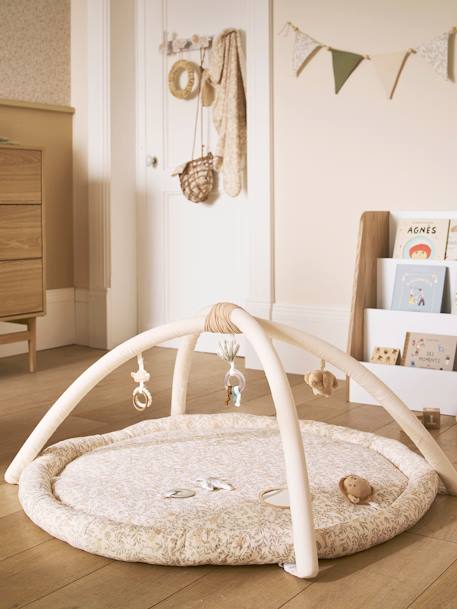 Tapis d'éveil avec arches et rebord beige+blanc+orange+rouge - vertbaudet enfant 