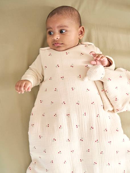 Gigoteuse sans manches CHERRY personnalisable beige imprimé - vertbaudet enfant 