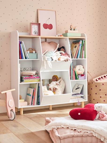 XL boekenkast mix boeken en speelgoed wit - vertbaudet enfant 