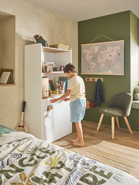 Boekenkast met geïntegreerd bureau Modulo wit - vertbaudet enfant 