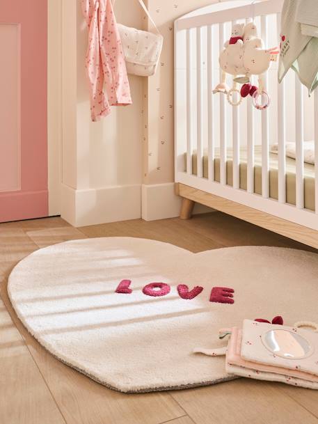 Tapis coeur LOVE beige - vertbaudet enfant 