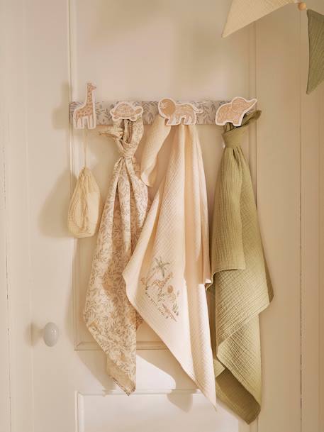 Lot de 3 langes en gaze de coton BABYLON beige imprimé - vertbaudet enfant 