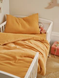 Linnengoed en decoratie-Baby beddengoed-Babyset dekbedovertrek + kussensloop effen in biologisch katoenen gaas* 