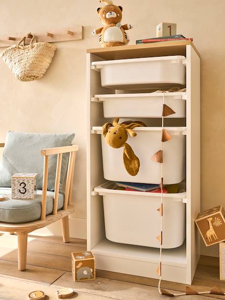 Meuble de rangement vertical avec bacs plastique blanc - vertbaudet enfant 