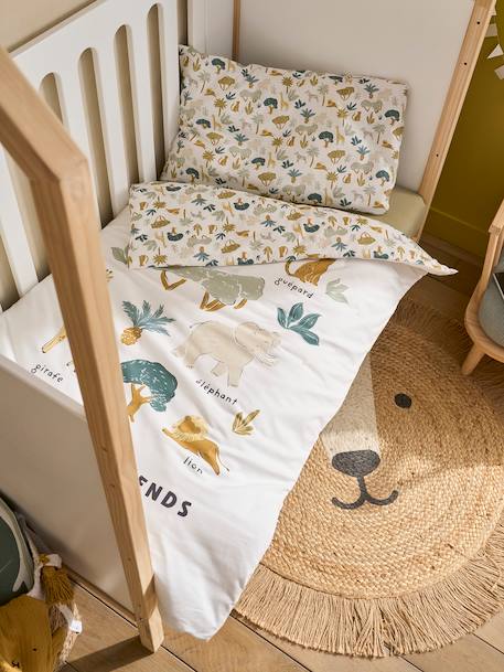 Set dekbedovertrek + kussensloop voor babybed SAVANA meerkleurig - vertbaudet enfant 