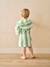 Peignoir de bain Bébé rayures TRANSAT capsule famille personnalisable, avec coton recyclé rayé jaune+rayé vert+rayé violet - vertbaudet enfant 