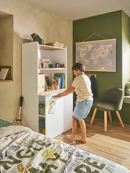 Bibliothèque avec bureau intégré Modulo blanc - vertbaudet enfant 
