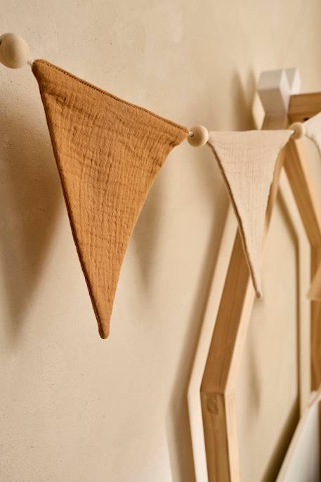 Guirlande fanions en gaze de coton cannelle+vert sauge - vertbaudet enfant 