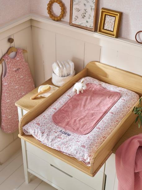 Matelas à langer et 2 tapis de change DANS LES BOIS vert sauge+vieux rose - vertbaudet enfant 