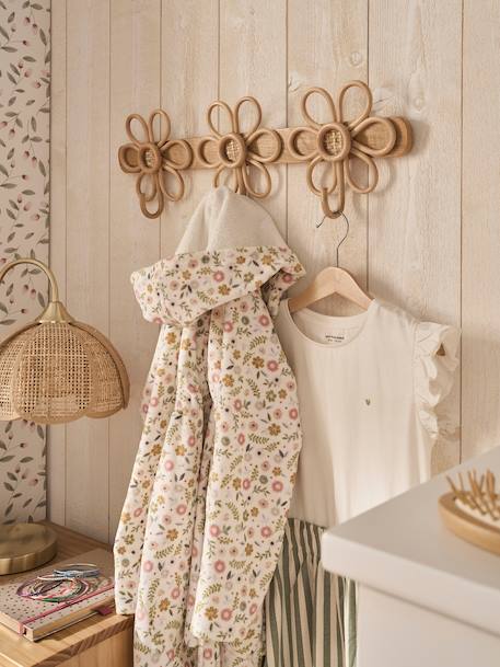 Rotan kapstokhaak 3 bloemen hout - vertbaudet enfant 