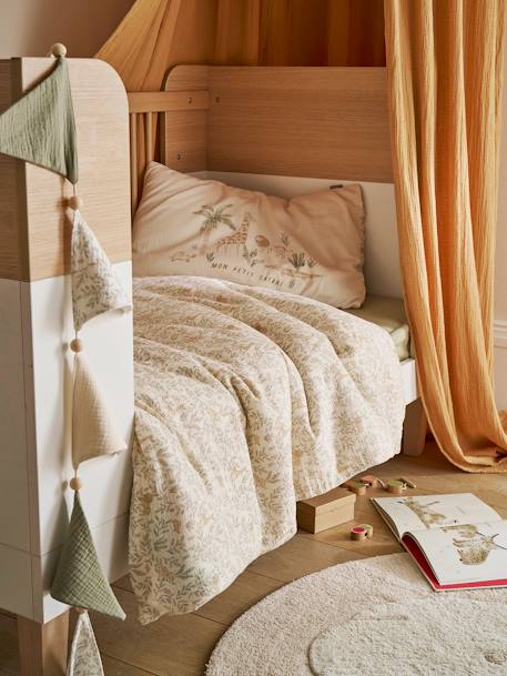 Set dekbedovertrek + kussensloop voor baby's BABYLON beige, bedrukt - vertbaudet enfant 