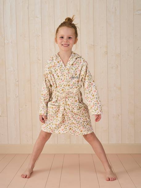 Peignoir de bain enfant personnalisable Petite Licorne, avec coton recyclé blanc imprimé - vertbaudet enfant 