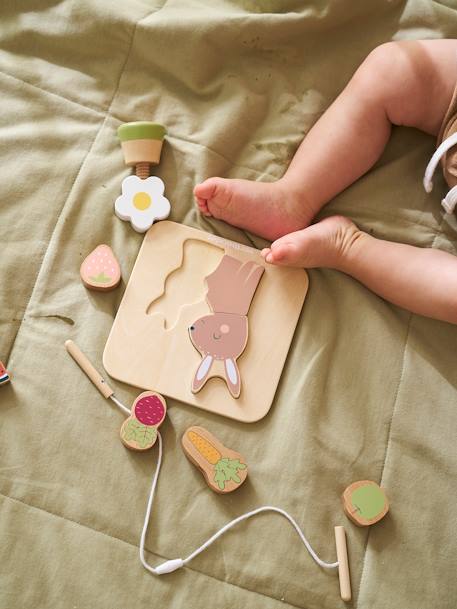 Coffret 3 jeux d'éveil en bois FSC® rose - vertbaudet enfant 