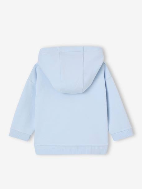 Babysweater met rits en capuchon ecru+hemelsblauw - vertbaudet enfant 