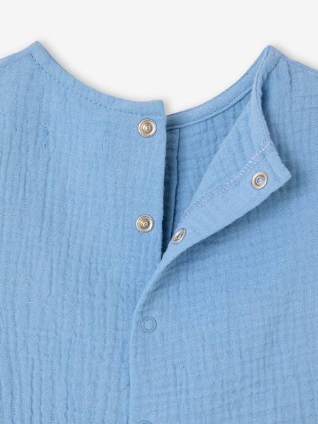 Chemise bébé esprit liquette en gaze de coton bleu pâle - vertbaudet enfant 