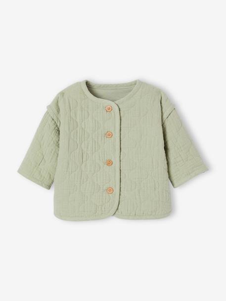 Veste matelassée bébé et doudou coffret cadeau naissance vert sauge - vertbaudet enfant 