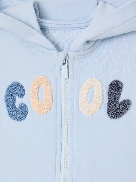 Babysweater met rits en capuchon ecru+hemelsblauw - vertbaudet enfant 