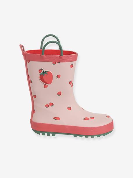 Regenlaarzen voor meisjes roze, bedrukt+veel paars - vertbaudet enfant 