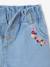 Oversize meisjesshort van jeansstof met geborduurde bloemen lichtblauw - vertbaudet enfant 