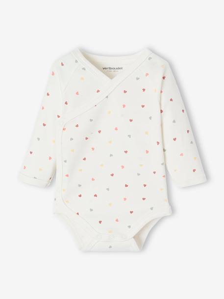 Babyset met slaappakje en 2 personaliseerbare rompertjes met hartjes snoepjesroze - vertbaudet enfant 