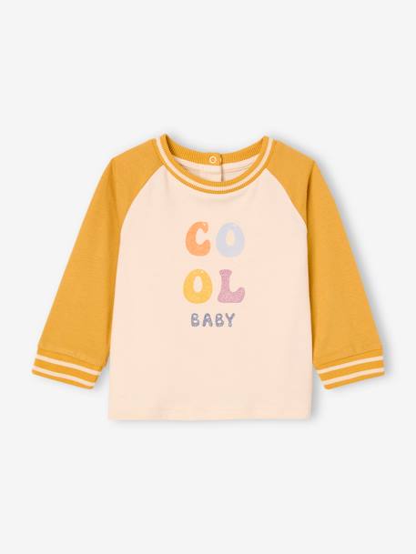 T-shirt  bébé 'cool baby' manches longues moutarde - vertbaudet enfant 