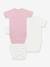 Set van 3 kruislings geknoopte baby-body's met korte mouwen PETIT BATEAU rozen - vertbaudet enfant 