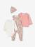 Ensemble naissance body + salopette + bonnet + gilet personnalisable rose+vert d'eau - vertbaudet enfant 