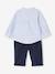 Gestroomde overhemd + broek baby marineblauw - vertbaudet enfant 