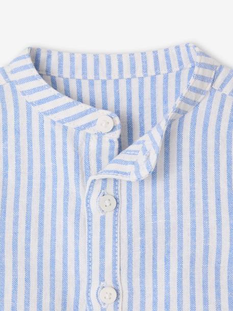 Ensemble bébé chemise rayée + pantalon marine - vertbaudet enfant 