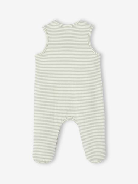 Ensemble naissance body + salopette + bonnet + gilet personnalisable rose+vert d'eau - vertbaudet enfant 