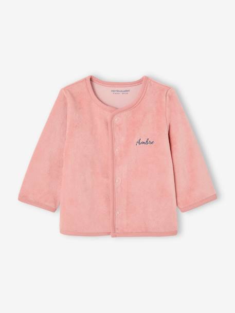 Ensemble naissance body + salopette + bonnet + gilet personnalisable rose+vert d'eau - vertbaudet enfant 