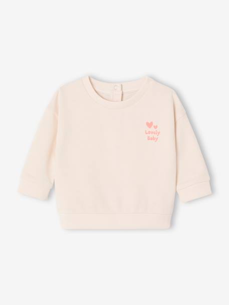 Sweat- en shortset voor baby's ecru - vertbaudet enfant 