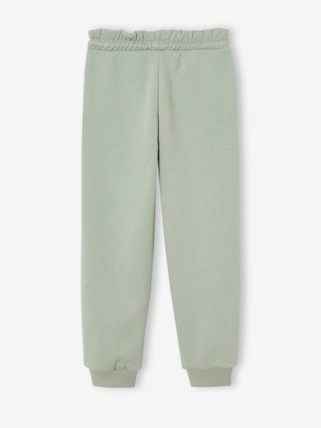 Joggingbroek van fleece met motief op de broekspijp voor meisjes marineblauw+rozen+saliegroen - vertbaudet enfant 