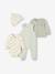 Ensemble naissance body + salopette + bonnet + gilet personnalisable rose+vert d'eau - vertbaudet enfant 