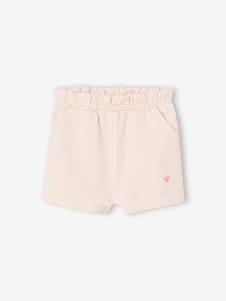 Sweat- en shortset voor baby's ecru - vertbaudet enfant 