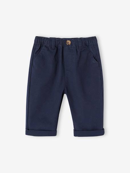 Gestroomde overhemd + broek baby marineblauw - vertbaudet enfant 