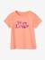 Basics meisjesshirt met aangebracht motief en korte mouwen koraal - vertbaudet enfant 