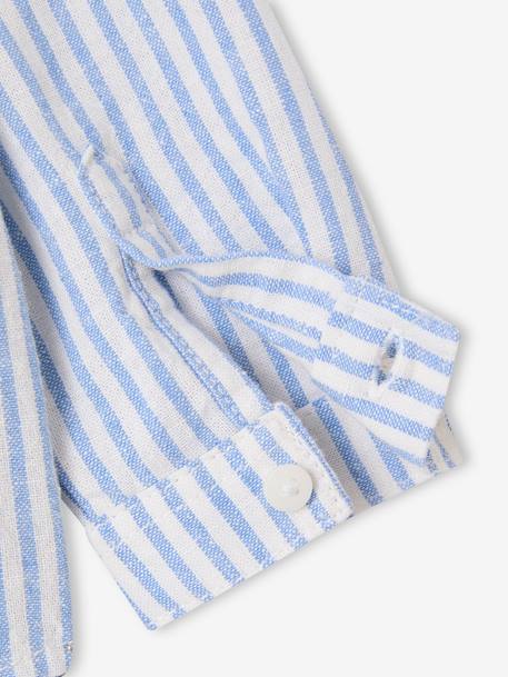 Gestroomde overhemd + broek baby marineblauw - vertbaudet enfant 